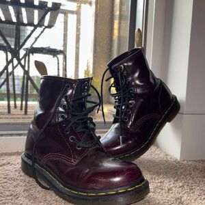 Dr. Martens Dark Red Leather Boots